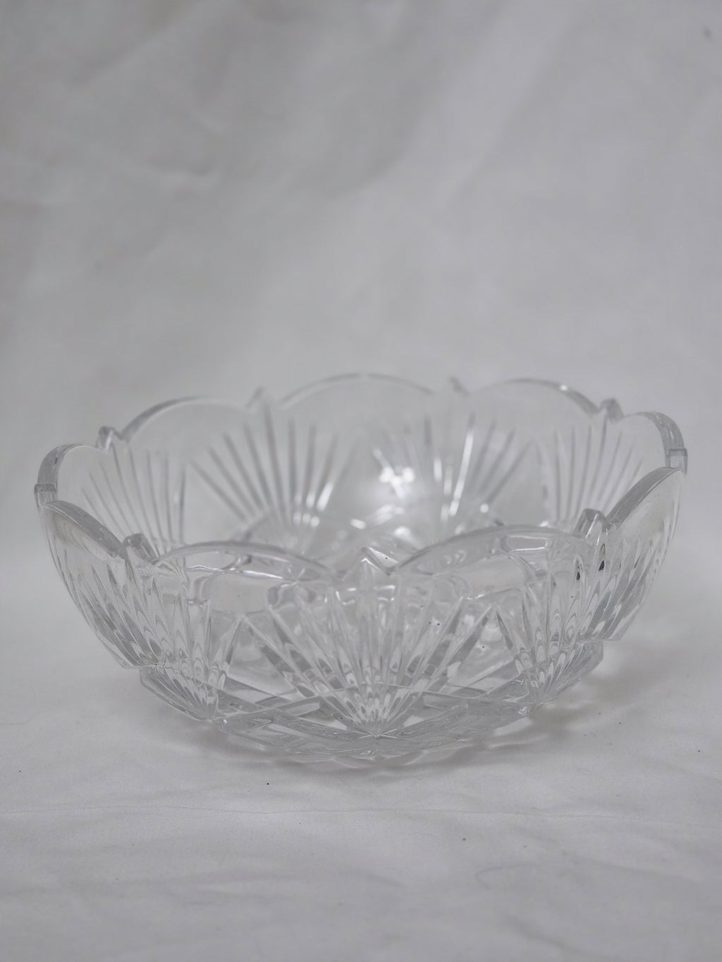 Vintage Bohemia Czech 24% Crystal Bowl - Star Cut 9" Round Nova Collection