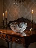 Vintage Bohemia Czech 24% Crystal Bowl - Star Cut 9" Round Nova Collection
