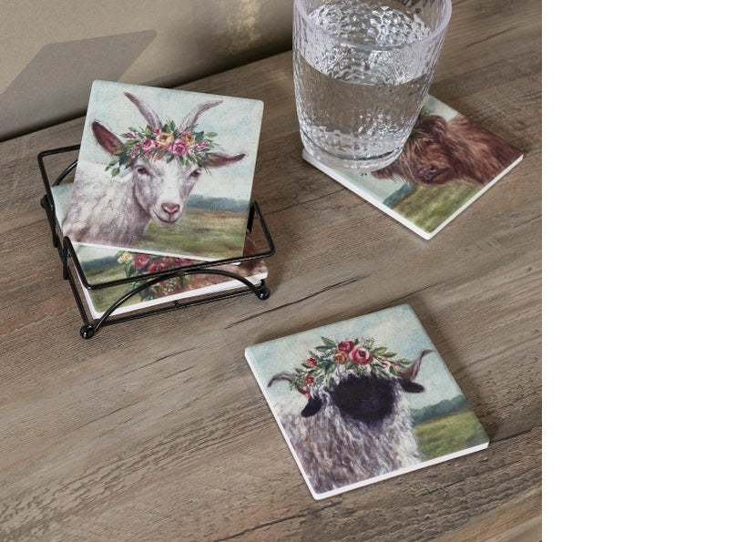 Farm Animal Coaster Set