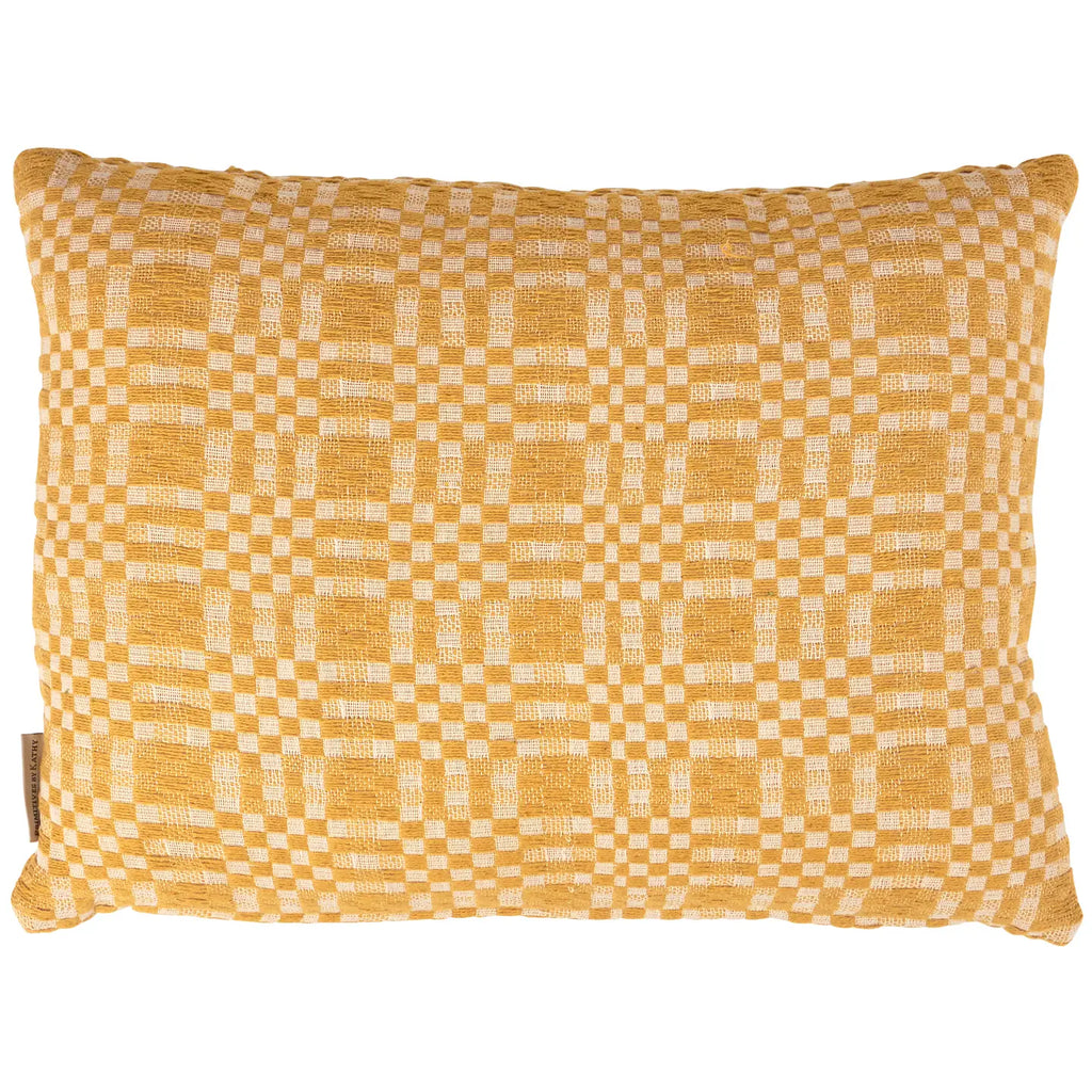 Gold Check Throw Pillow