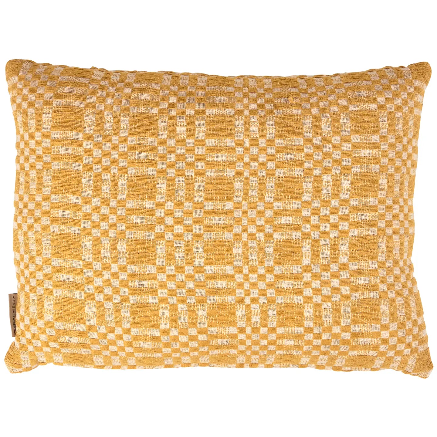 Gold Check Throw Pillow