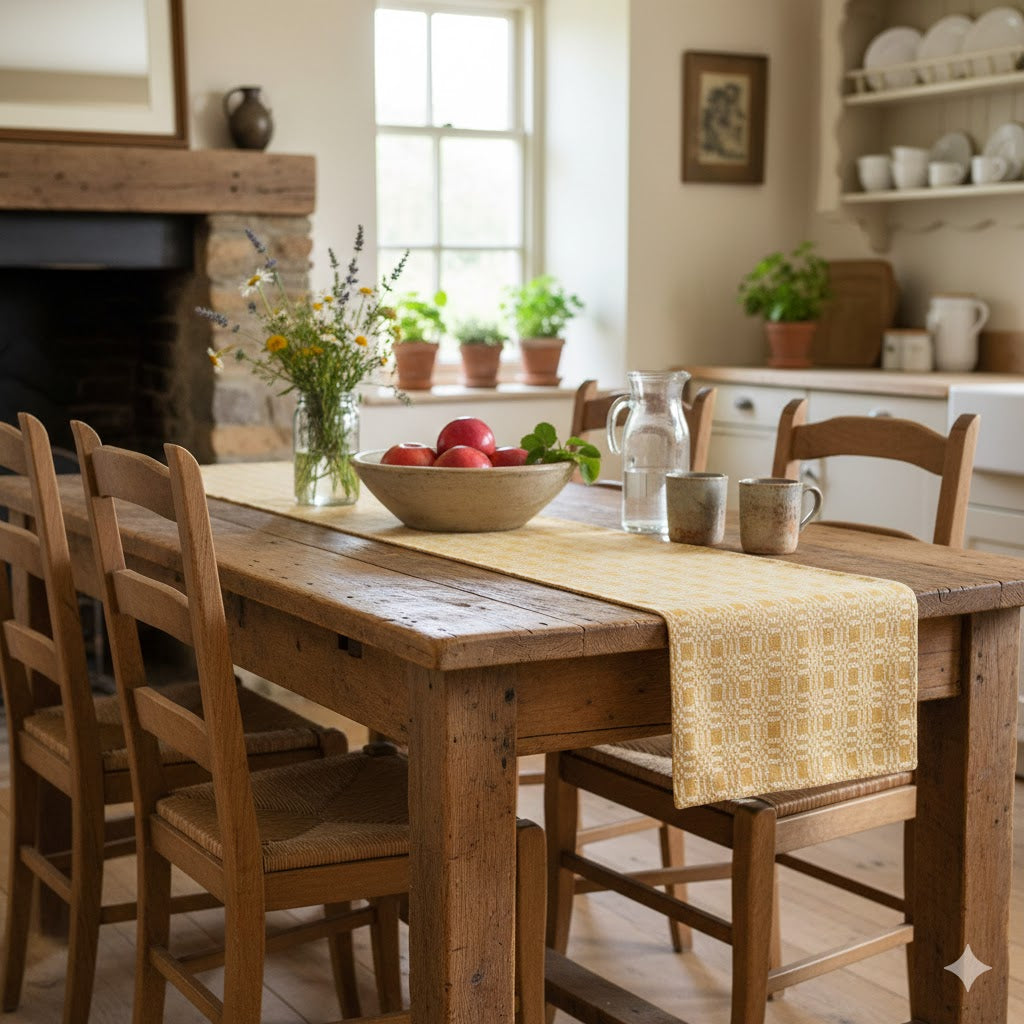 Gold Check Table Runner