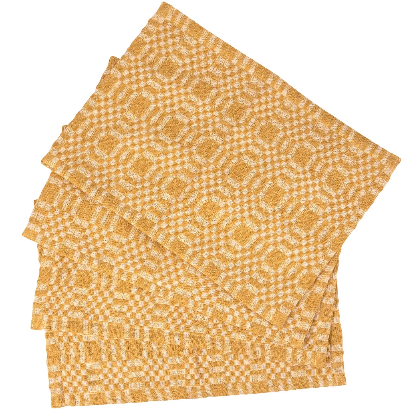 Gold Check Placemat Set