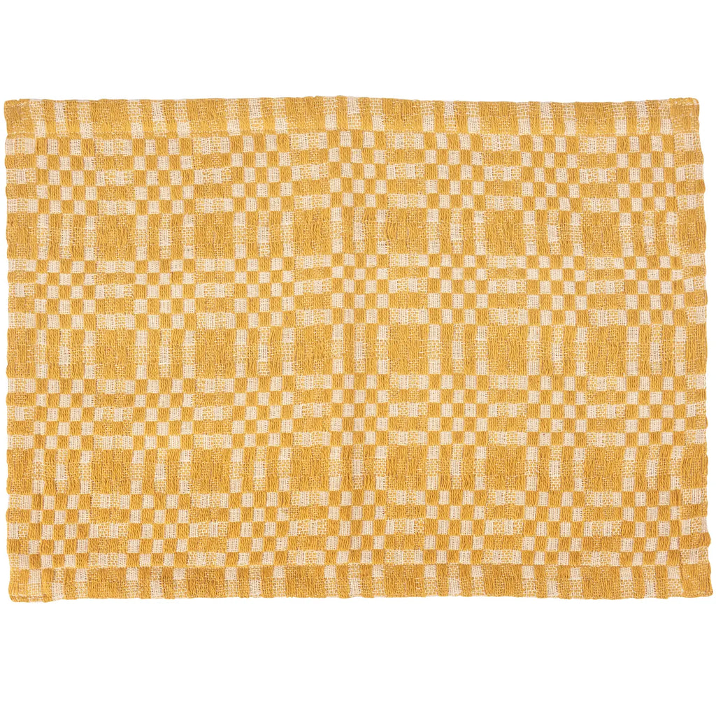 Gold Check Placemat Set