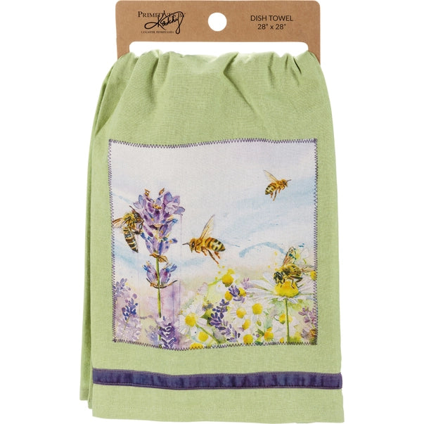 Lavender Bees Kitchen Towel