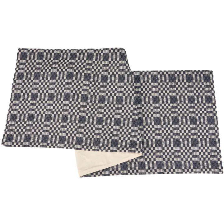 Navy Check Table Runner