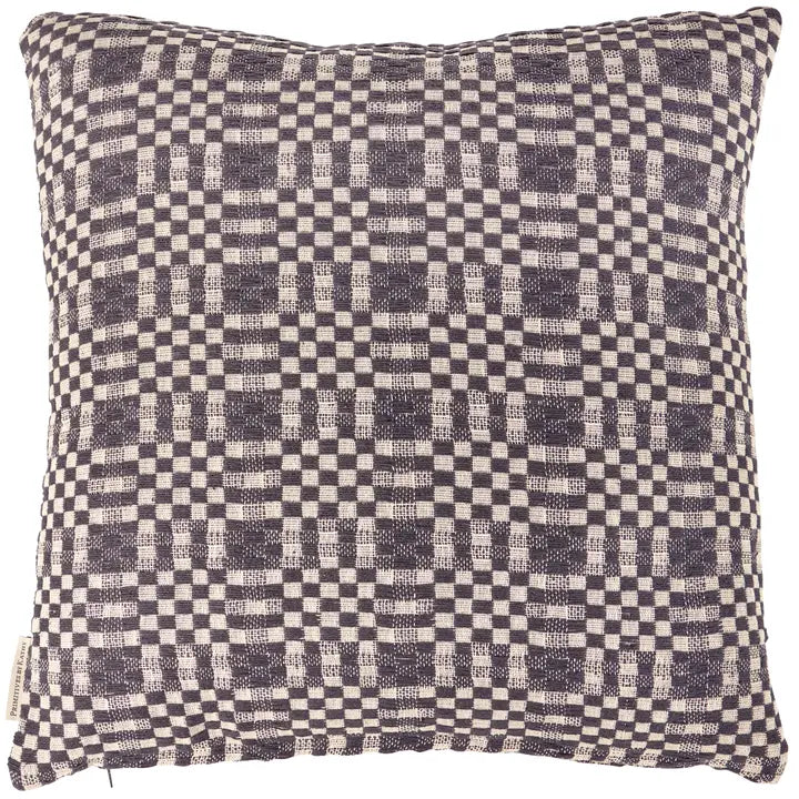 Navy Check Throw Pillow
