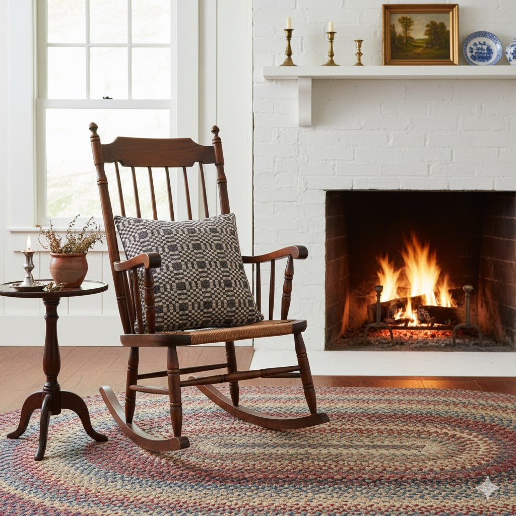Navy Check Throw Pillow