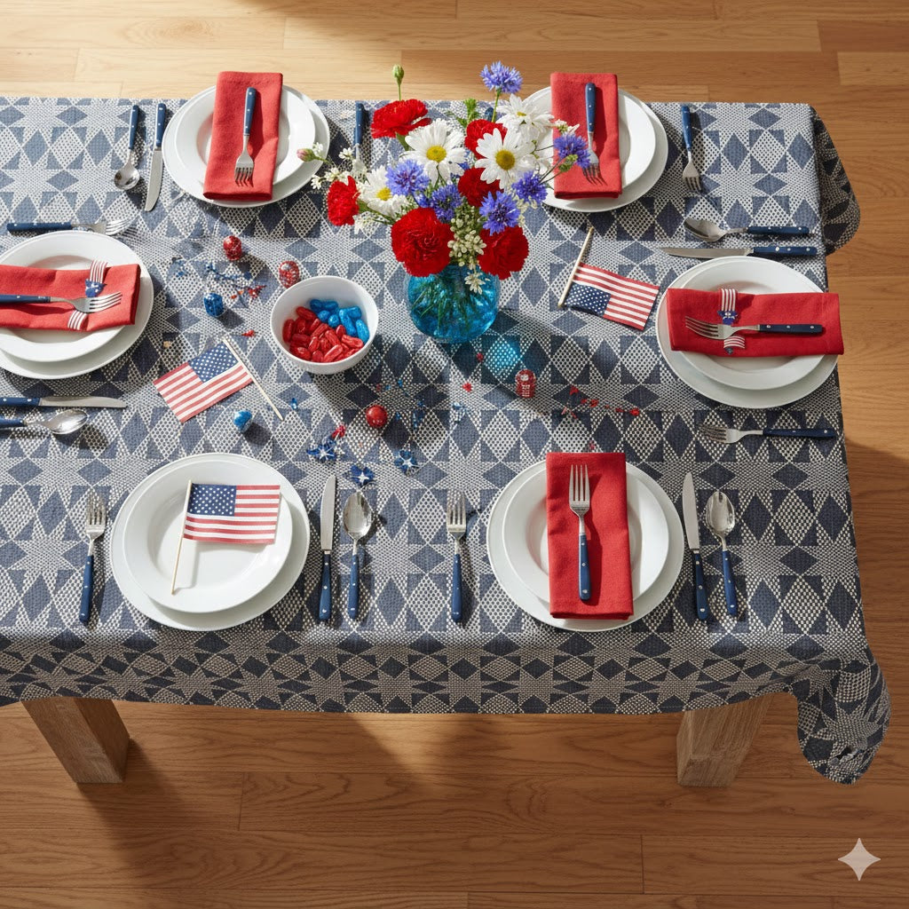Navy Star Tablecloth