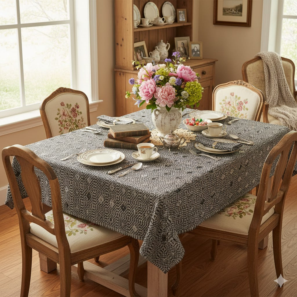 Navy Diamond Tablecloth